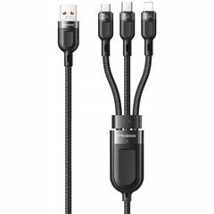 McDodo телефонный кабель, быстрая зарядка, для iphone, Micro USB, USB-C 3in1 6A 65W QC 4 1.2m CA-0930 цена и информация | Кабели и провода | 220.lv