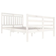 vidaXL gultas rāmis, balts, masīvkoks, 120x200 cm cena un informācija | Gultas | 220.lv