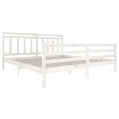 vidaXL gultas rāmis, balts, masīvkoks, 200x200 cm цена и информация | Кровати | 220.lv