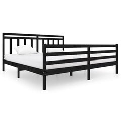 vidaXL gultas rāmis, melns, masīvkoks, 200x200 cm цена и информация | Кровати | 220.lv