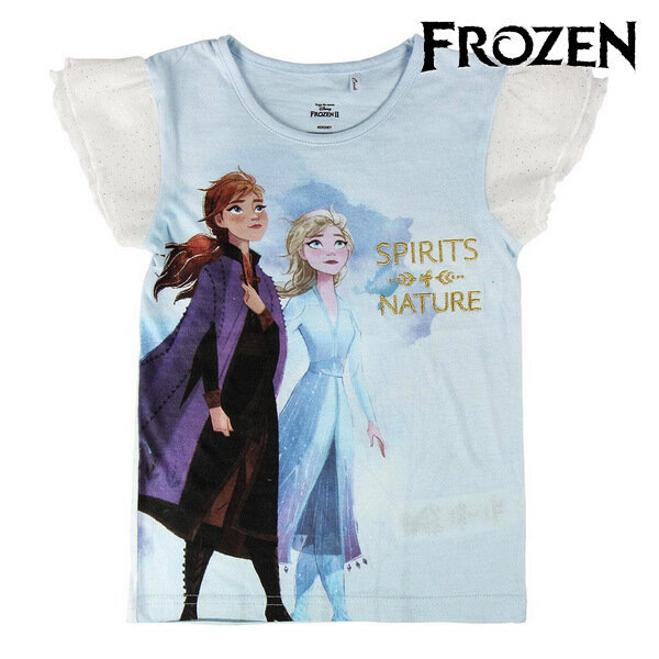 Bērnu T-krekls ar īsām piedurknēm Frozen Gaiši zils cena un informācija | Krekli, bodiji, blūzes meitenēm | 220.lv