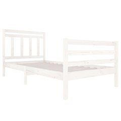 vidaXL gultas rāmis, balts, masīvkoks, 100x200 cm цена и информация | Кровати | 220.lv