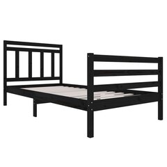 vidaXL gultas rāmis, melns, masīvkoks, 100x200 cm цена и информация | Кровати | 220.lv