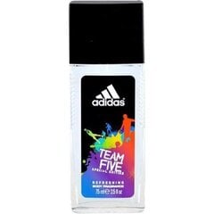 Дезодорант Adidas Team Five для мужчин 75 мл   цена и информация | Мужская парфюмированная косметика | 220.lv