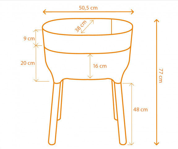 Puķu pods, mājas dārzs 50x38x25 cm, antracīta cena un informācija | Balkona kastes | 220.lv