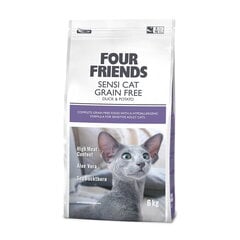 Монопротеиновый беззерновой сухой корм для аллергичных кошек с уткой Four Friends Sensi Cat Grain Free, 6 кг цена и информация | Сухой корм для кошек | 220.lv