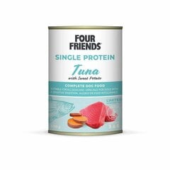 Four Friends Single Protein Tuna with Sweet Potato konservi suņiem ar tunci, 400 g cena un informācija | Konservi suņiem | 220.lv