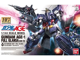 Сборная пластиковая модель Bandai - HGAge Gundam Age-1 Full Glansa (AGE-1G), 1/144, 57390 цена и информация | Конструкторы и кубики | 220.lv
