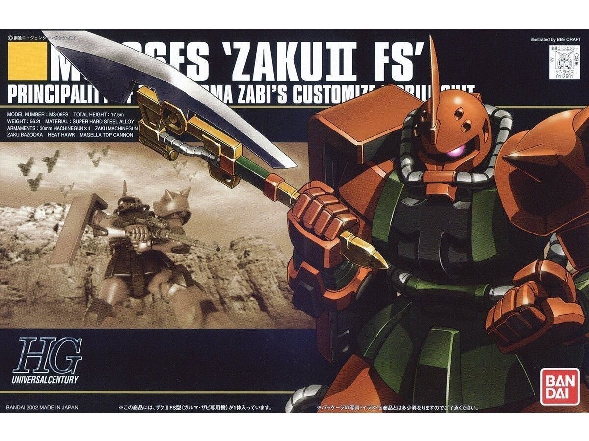 Bandai - HGUC MS-06FS ZAKU II FS, 1/144, 59156 cena un informācija | Konstruktori | 220.lv