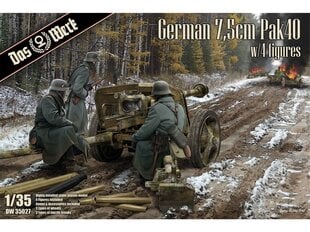 Das Werk - German 7,5cm Pak40 w/4 figures, 1/35, 35027 cena un informācija | Konstruktori | 220.lv