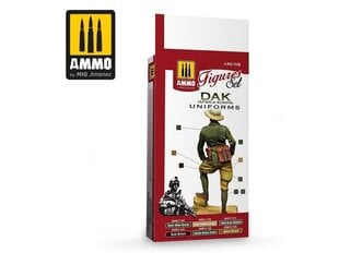 AMMO MIG - Akrils krāsu komplekts DAK UNIFORMS (AFRIKA KORPS) FIGURES, 7038 cena un informācija | Modelēšanas un zīmēšanas piederumi | 220.lv