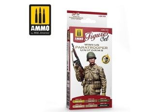 AMMO MIG - Akrils krāsu komplekts WWII US PARATROOPERS UNIFORMS, 7039 cena un informācija | Modelēšanas un zīmēšanas piederumi | 220.lv