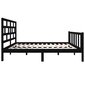 vidaXL gultas rāmis, melns, priedes masīvkoks, 135x190 cm, divvietīgs cena un informācija | Gultas | 220.lv