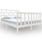vidaXL gultas rāmis, balts, priedes masīvkoks, 140x190 cm cena un informācija | Gultas | 220.lv