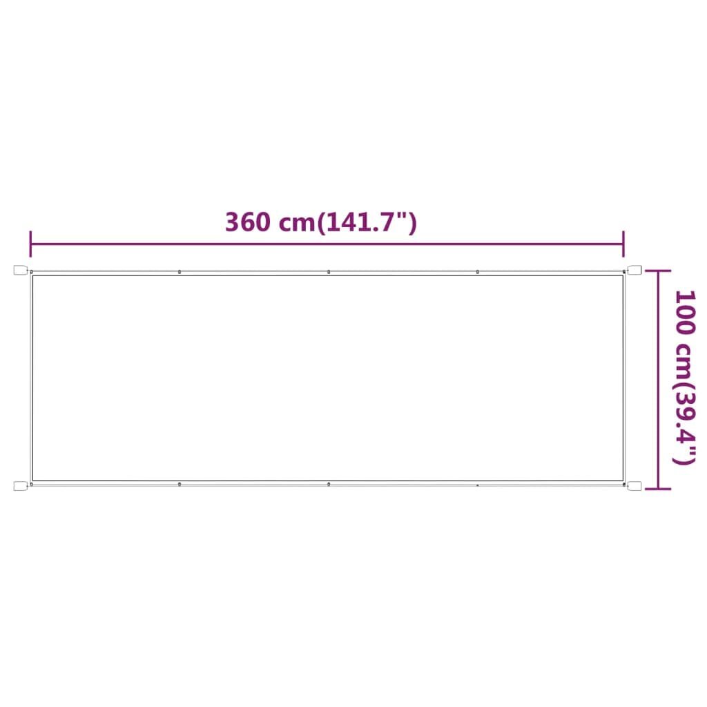 VidaXL vertikāla markīze, bēša, 100x360 cm, Oksfordas audums cena un informācija | Saulessargi, markīzes un statīvi | 220.lv