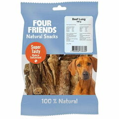 Four Friends Natural Snacks Beef Lung gardums suņiem - Kaltēti liellopu plaušas, 100 g cena un informācija | Gardumi suņiem | 220.lv