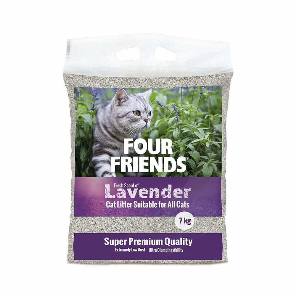 Four Friends Cat Litter Lavender cementējošās smiltis kaķu tualetei, 7 kg цена и информация | Kaķu smiltis, pakaiši | 220.lv
