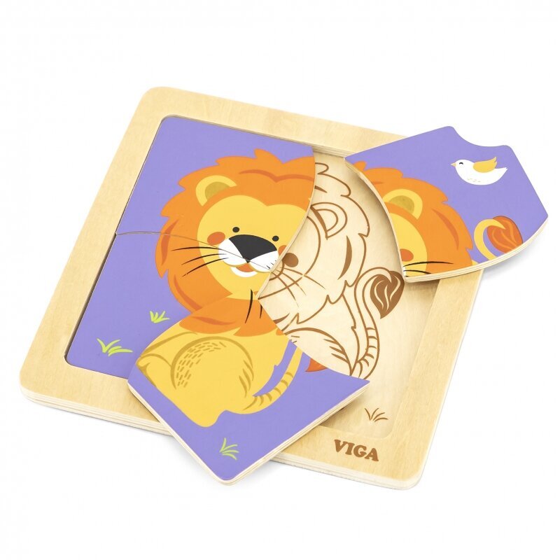Koka puzle Viga, Lauva cena un informācija | Puzles, 3D puzles | 220.lv