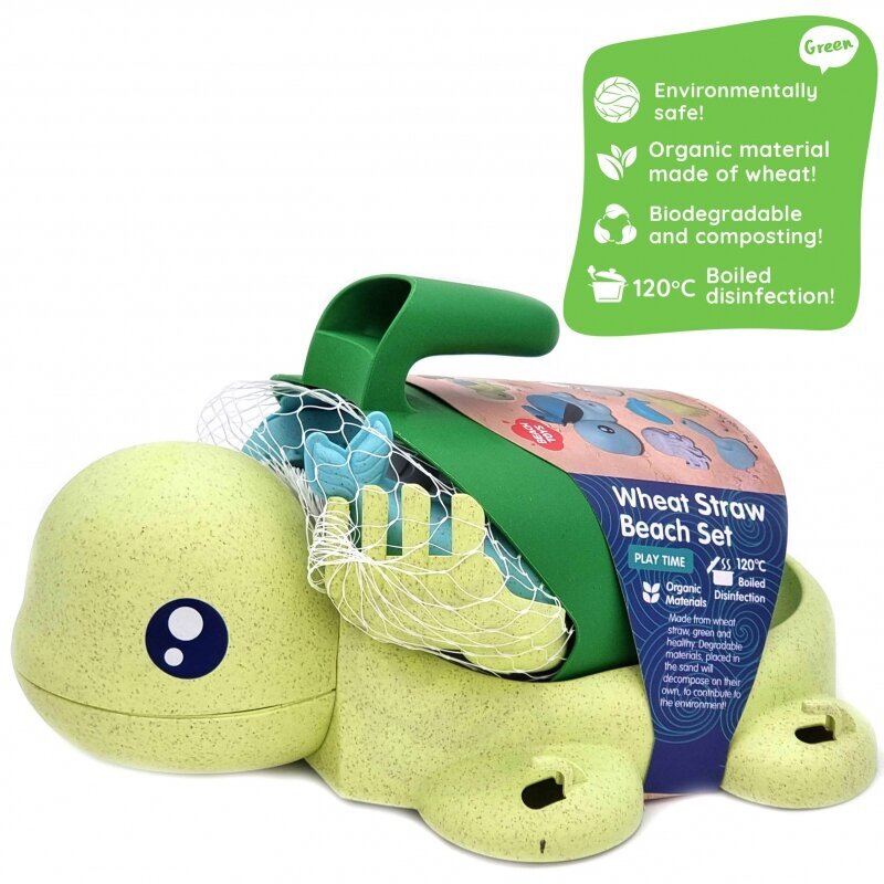 Smilšu komplekts - zaļais bruņurupucis Woopie Green, 8 gab. cena un informācija | Smilšu kastes, smiltis | 220.lv