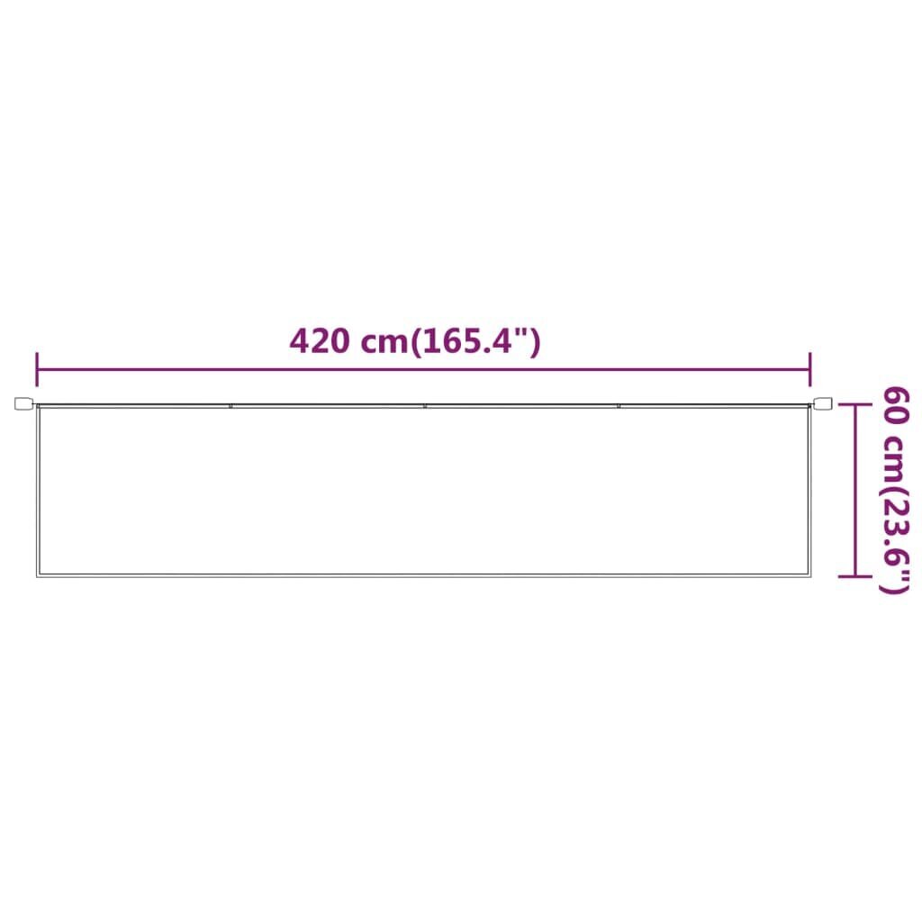 VidaXL vertikāla markīze, bēša, 60x420 cm, Oksfordas audums cena un informācija | Saulessargi, markīzes un statīvi | 220.lv