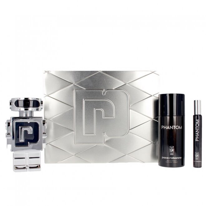 Paco Rabanne Phantom dāvanu komplekts vīriešiem: tualetes ūdens EDT 100 ml, dezodorants-sprejs 150 ml cena un informācija | Vīriešu smaržas | 220.lv