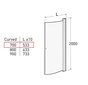 Pusapaļā dušas siena IDO Showerama 10-41 700, daļēji matēts stikls cena un informācija | Dušas durvis, dušas sienas | 220.lv