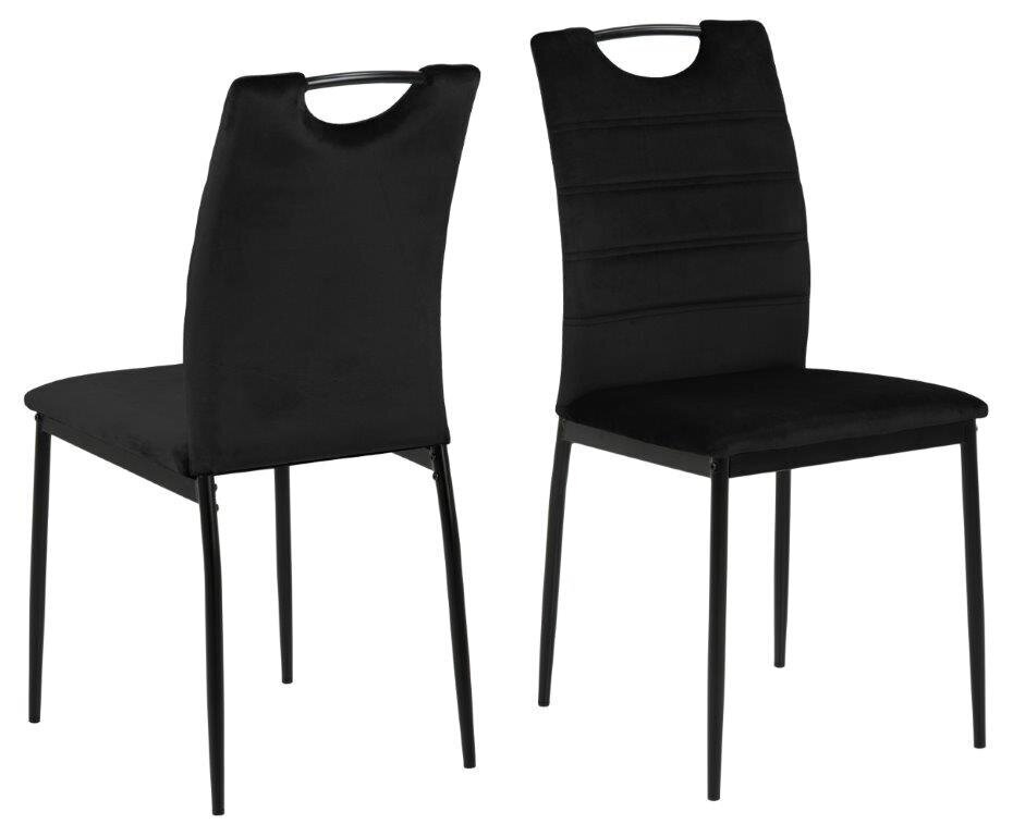 4 krēslu komplekts Actona Diana, melns цена и информация | Virtuves un ēdamistabas krēsli | 220.lv