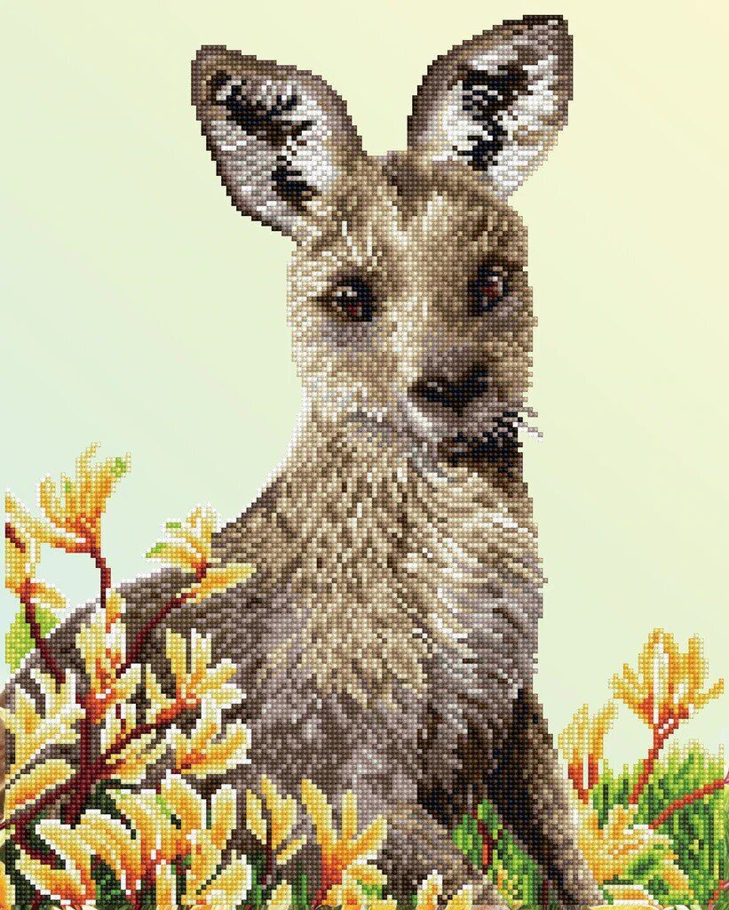 Dimantu mozaīka Kangaroo & Kangaroo Paw Flower, 41x51 цена и информация | Dimantu mozaīkas | 220.lv