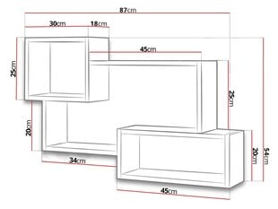 Sienas plaukts CYGNI 005-beton / biały цена и информация | Полки | 220.lv