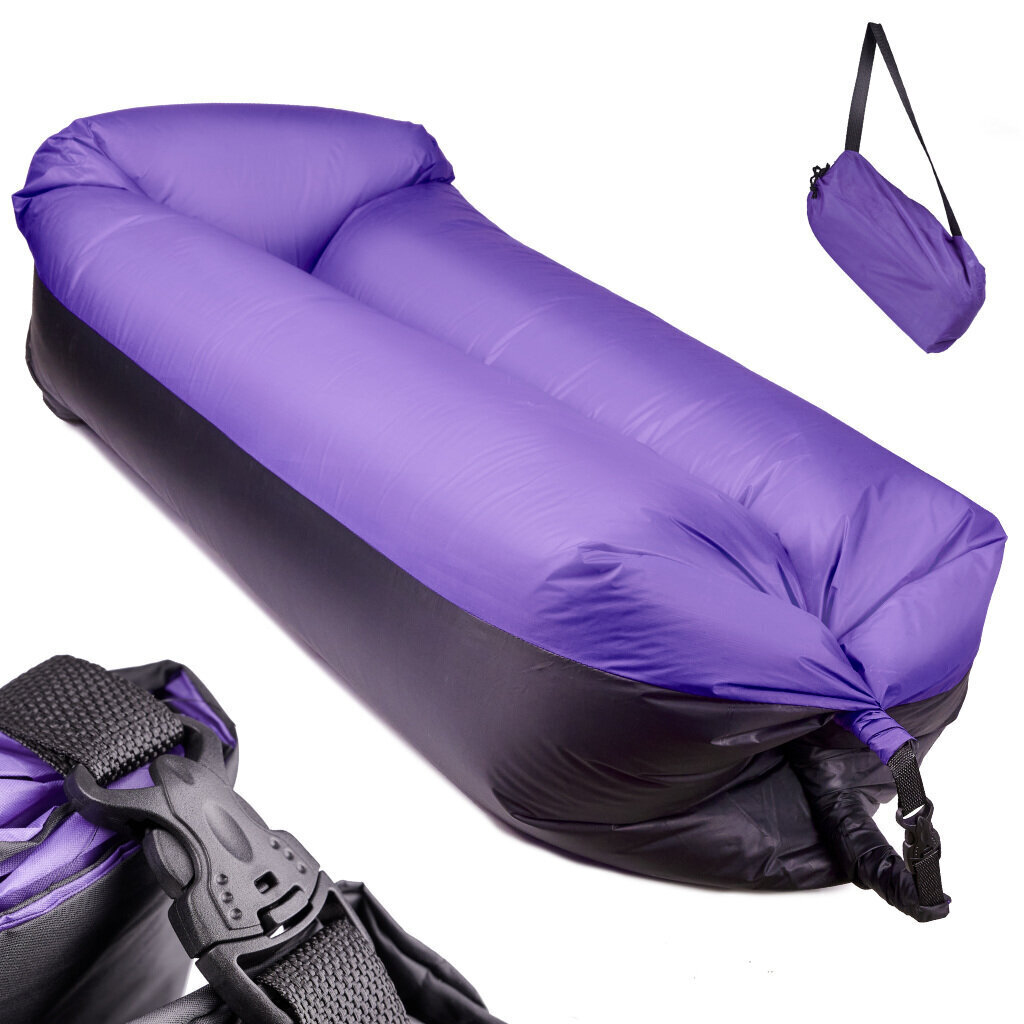 Lazy BAG SOFA gulta - gaisa zvilnis, violeta, 185x70cm cena un informācija | Piepūšamie matrači un mēbeles | 220.lv