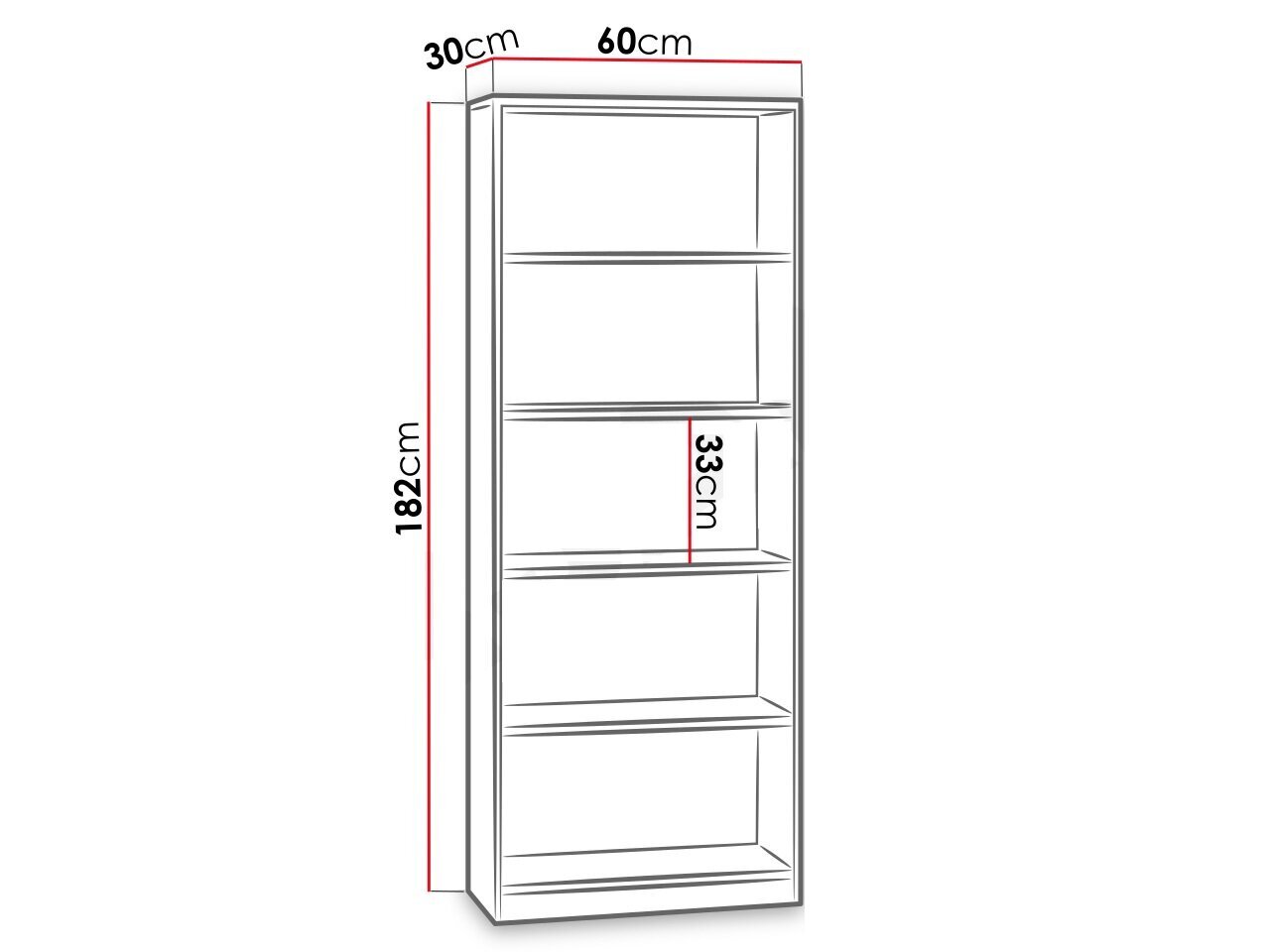 Grāmatu skapis 60cm ELEYLIN-dąb sonoma cena un informācija | Plaukti | 220.lv