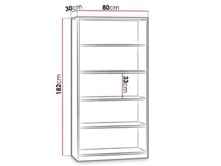 Grāmatu skapis 80cm Eleylin-czarny (melns) cena un informācija | Plaukti | 220.lv