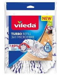 Сменный блок Spin Mop VILEDA TURBO 3in1 Микрофибра 1 шт. Белый цена и информация | Чистящие средства | 220.lv