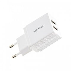 Usams US-CC090 Gudrais Divu USB ligzdu 2.1A Ātrs Tīkla lādētājs Balta cena un informācija | Savienotājkabeļi | 220.lv