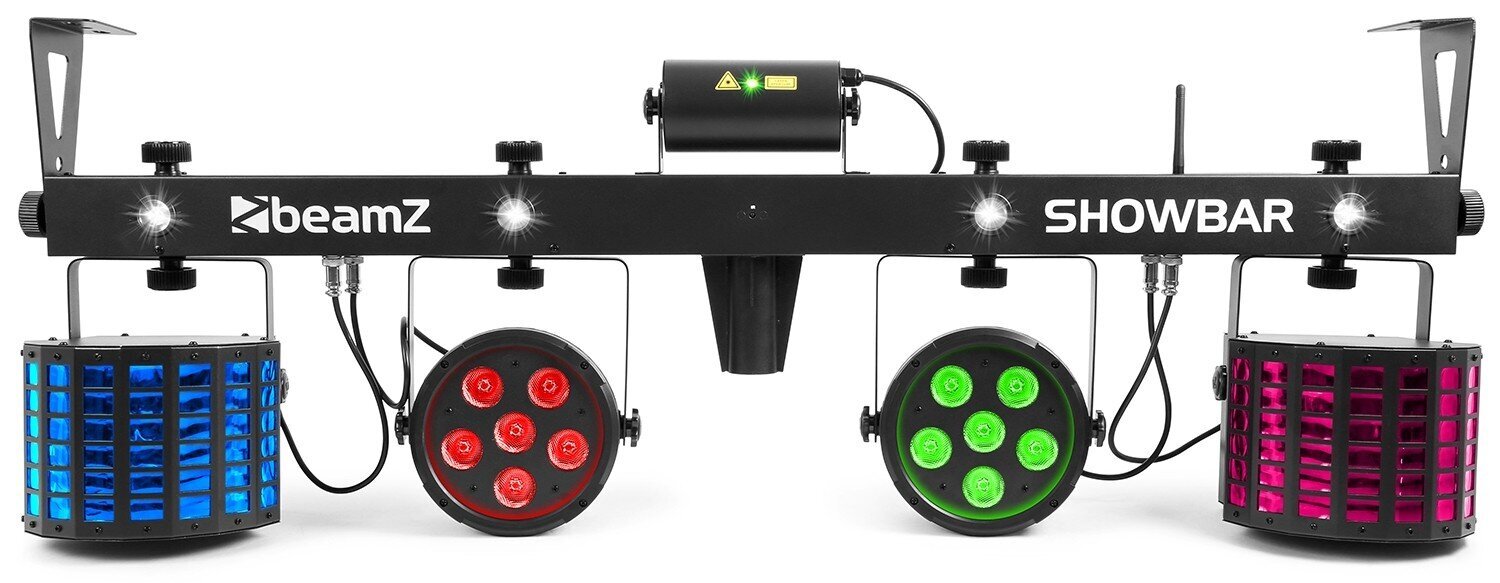 beamZ SHOWBAR 2x PAR, 2x Butterfly un R/G Laser DMX IRC cena un informācija | Svētku dekorācijas | 220.lv