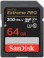 Sandisk atmiņas karte SDXC 64GB Extreme Pro cena un informācija | Atmiņas kartes mobilajiem telefoniem | 220.lv