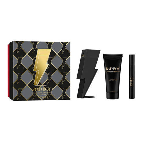 Carolina Herrera Bad Boy Le Parfum dāvanu komplekts vīriešiem: parfimērijas ūdens EDP 100 ml, dušas želeja 100 ml un mini EDP 10 ml cena un informācija | Vīriešu smaržas | 220.lv