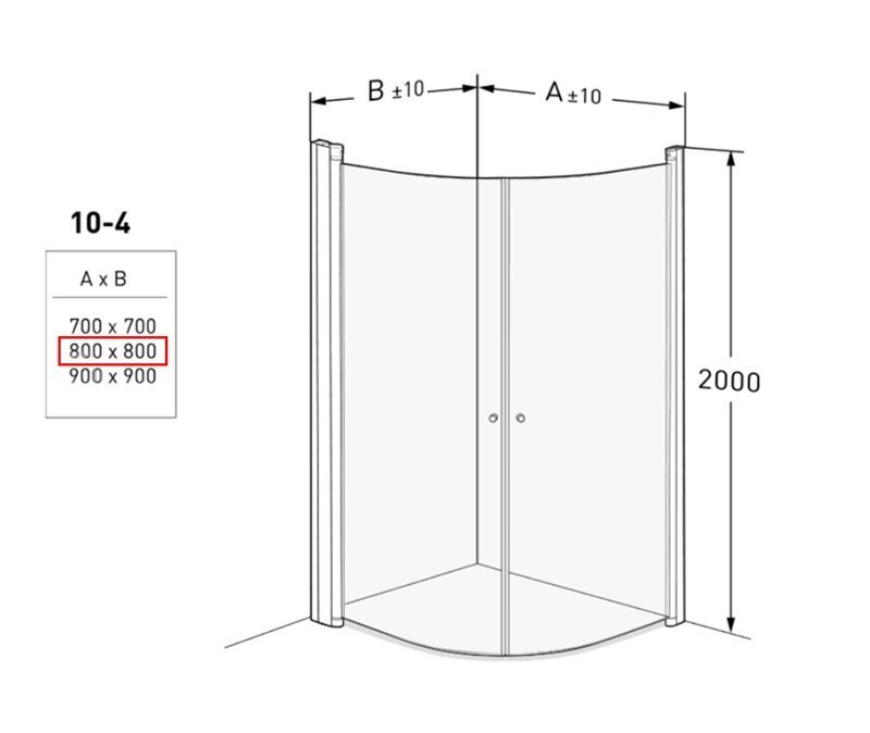 Pusapaļā dušas kabīne IDO Showerama 10-4 80X80, daļēji matēts stikls цена и информация | Dušas kabīnes | 220.lv