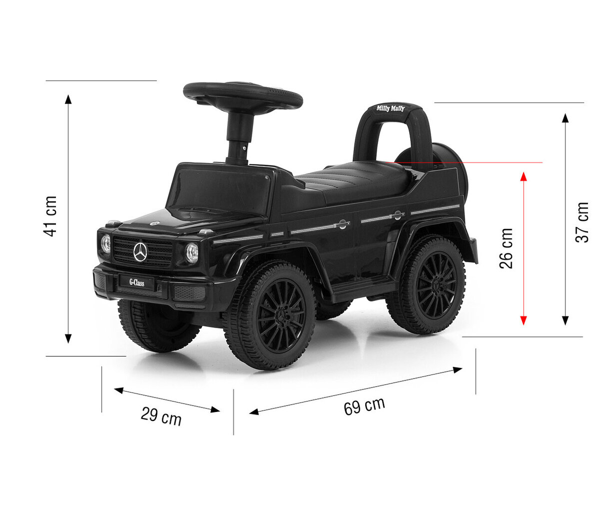 Машинка-толокар Milly Mally Mercedes G350d, черный цена | 220.lv