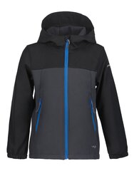 Icepeak softshell jaka Konan JR 51897-2*290, pelēks/melns 6438535309901 цена и информация | Свитеры, жилетки, пиджаки для мальчиков | 220.lv