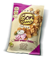 Хлебные чипсы Bon Chance со вкусом сметаны и лука 120 г цена и информация | Закуски, чипсы | 220.lv