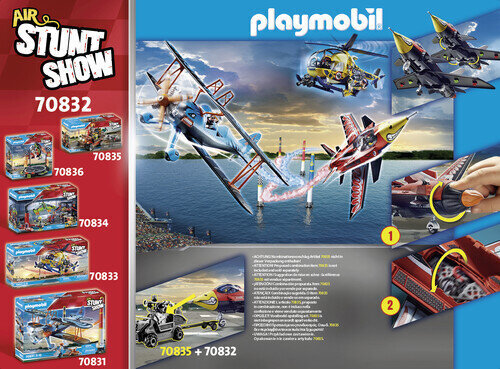 70832 PLAYMOBIL® Air Stunt Show, Reaktīvā lidmašīna, 298 daļas cena un informācija | Konstruktori | 220.lv