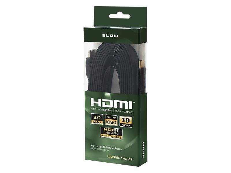 BLOW HDMI HDMI Flat 3m cena un informācija | Kabeļi un vadi | 220.lv