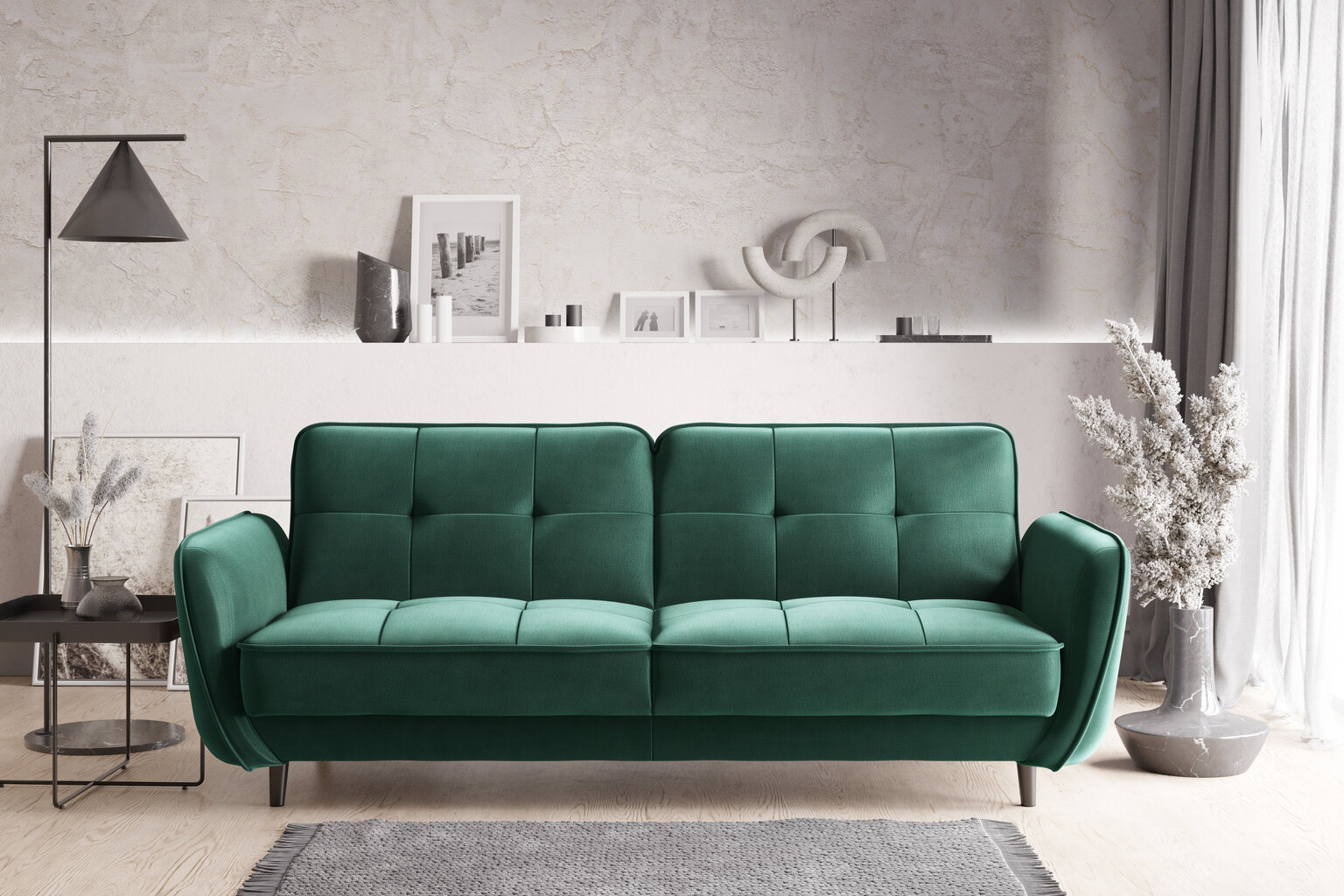 Dīvāns NORE Bellis, tumši zaļš cena un informācija | Dīvāni | 220.lv