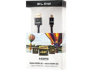 Blow 92-673, HDMI/Micro HDMI, 1.5 m cena un informācija | Kabeļi un vadi | 220.lv