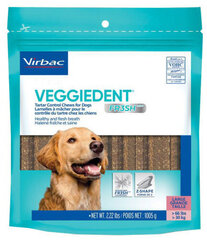 VIRBAC Veggiedent Fresh košļājamais našķis suņiem, kuru svars pārsniedz 30 kg, L, 15 gab. cena un informācija | Gardumi suņiem | 220.lv