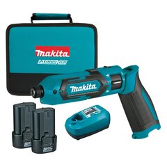 Makita TD022DSE Trieciena uzgriežņu atslēga 1/4" 2450 RPM 25 N⋅m Black, Blue 7.2 V cena un informācija | Skrūvgrieži, urbjmašīnas | 220.lv