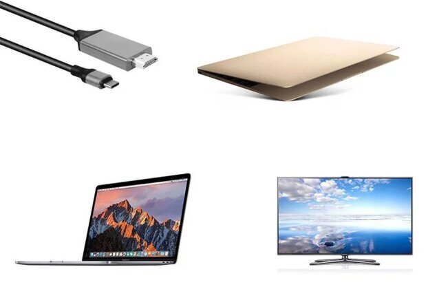 Kabeļa Adapteris MHL USB-C Uz HDMI 4K Thunderbolt 3.0, Kas Paredzēts Macbook Pro Air Samsung Un Citiem cena un informācija | Kabeļi un vadi | 220.lv