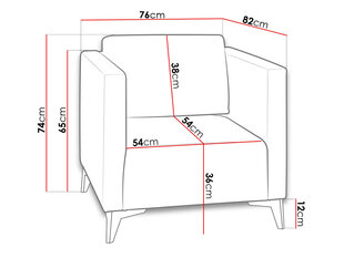 Dīvāna krēsls 1-Solo 257 ozols cena un informācija | Atpūtas krēsli | 220.lv