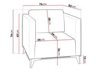 Dīvāna krēsls 1-Solo 257 balts, spīdīgs cena un informācija | Atpūtas krēsli | 220.lv